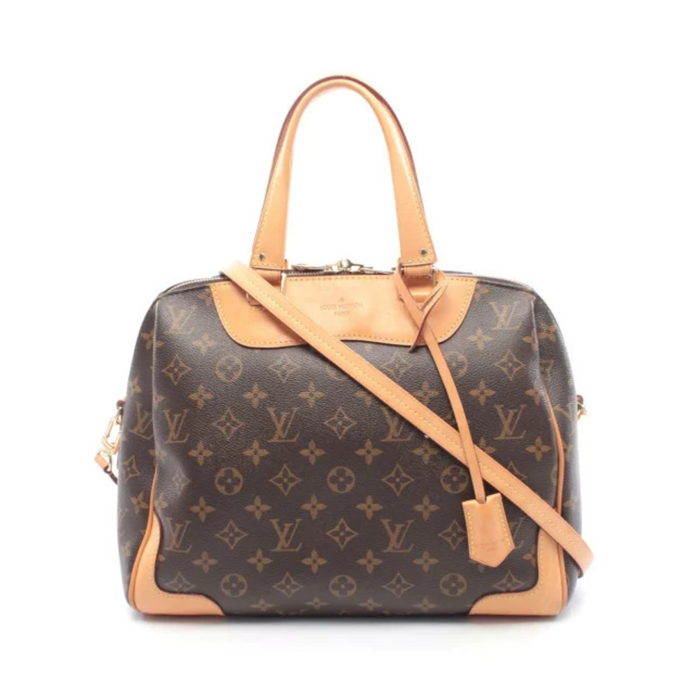 Louis Vuitton Retiro Handbag Canvas Leather Monogram Brown